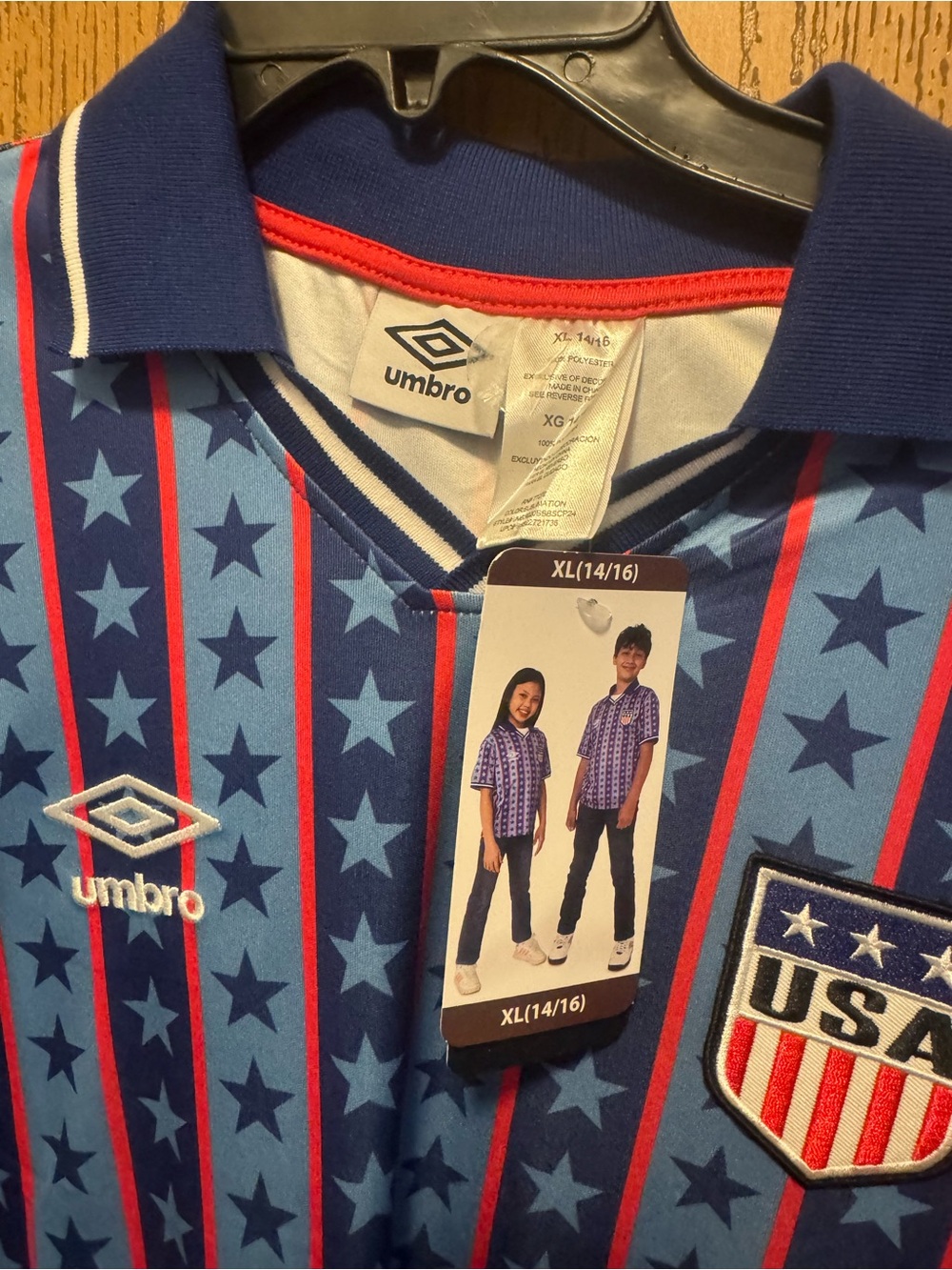 Umbro Navy, Light Blue & Red USA Star Soccer Shirt